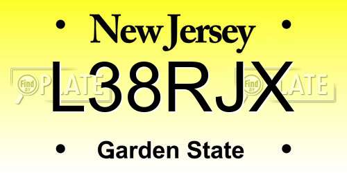 L38RJX New Jersey License Plate