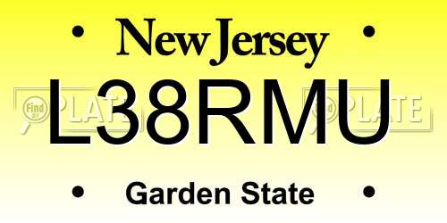 L38RMU New Jersey License Plate