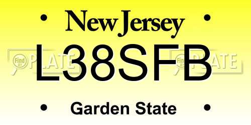 L38SFB New Jersey License Plate