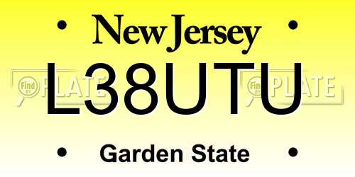L38UTU New Jersey License Plate