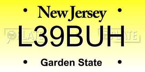 L39BUH New Jersey License Plate
