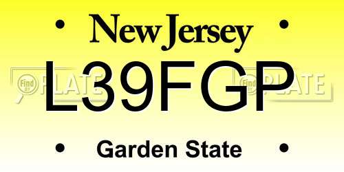L39FGP New Jersey License Plate