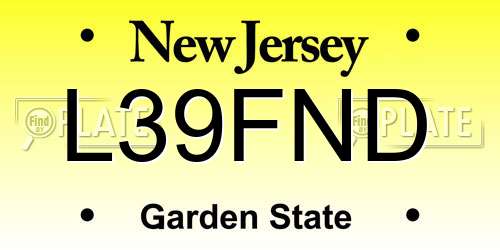 L39FND New Jersey License Plate