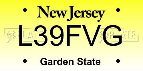 L39FVG New Jersey License Plate