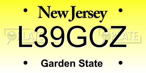 L39GCZ New Jersey License Plate