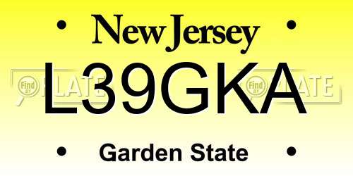 L39GKA New Jersey License Plate