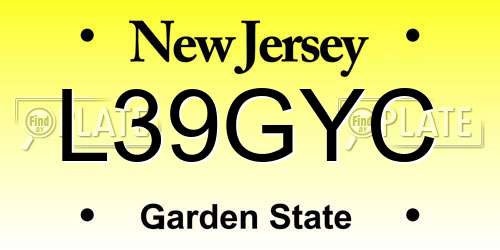 L39GYC New Jersey License Plate