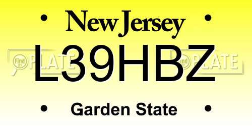 L39HBZ New Jersey License Plate