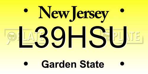 L39HSU New Jersey License Plate