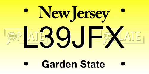 L39JFX New Jersey License Plate