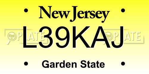 L39KAJ New Jersey License Plate