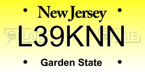 L39KNN New Jersey License Plate