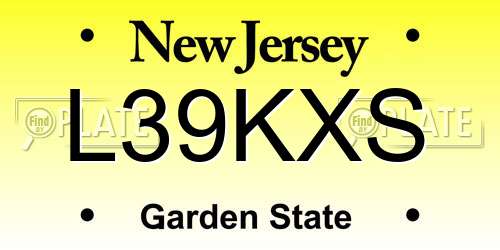 L39KXS New Jersey License Plate