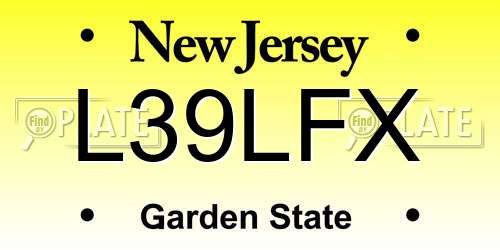 L39LFX New Jersey License Plate