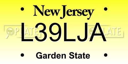 L39LJA New Jersey License Plate