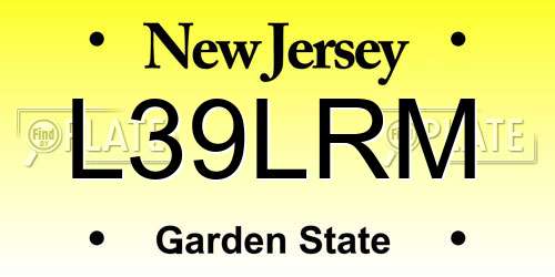 L39LRM New Jersey License Plate