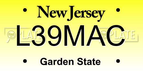 L39MAC New Jersey License Plate