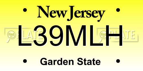 L39MLH New Jersey License Plate