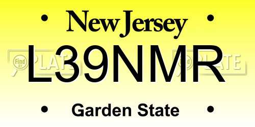 L39NMR New Jersey License Plate
