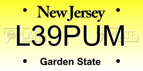L39PUM New Jersey License Plate