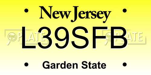 L39SFB New Jersey License Plate