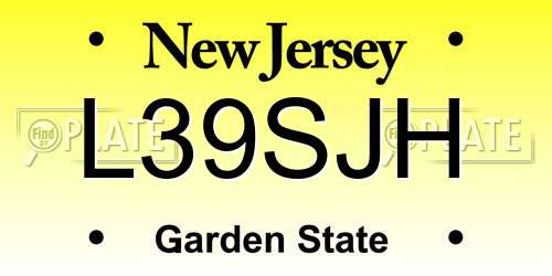 L39SJH New Jersey License Plate