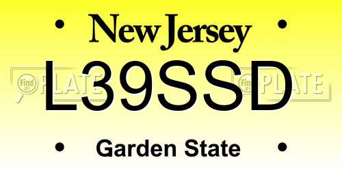 L39SSD New Jersey License Plate