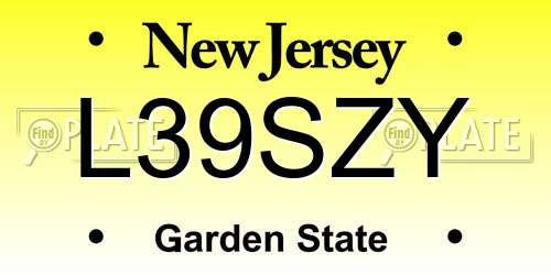 L39SZY New Jersey License Plate