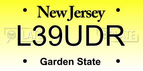 L39UDR New Jersey License Plate