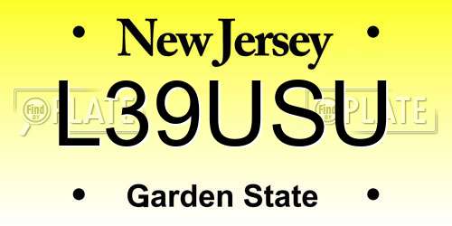 L39USU New Jersey License Plate