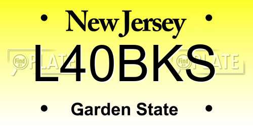 L40BKS New Jersey License Plate