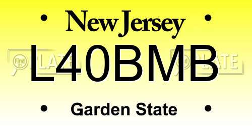 L40BMB New Jersey License Plate