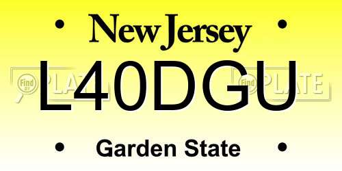 L40DGU New Jersey License Plate
