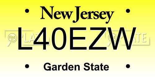 L40EZW New Jersey License Plate