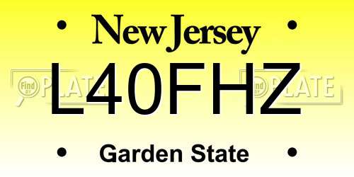 L40FHZ New Jersey License Plate