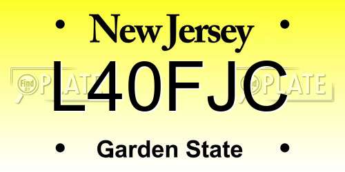 L40FJC New Jersey License Plate