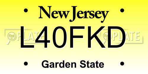 L40FKD New Jersey License Plate