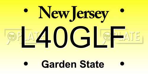 L40GLF New Jersey License Plate