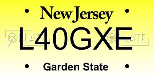 L40GXE New Jersey License Plate