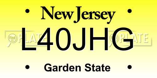 L40JHG New Jersey License Plate