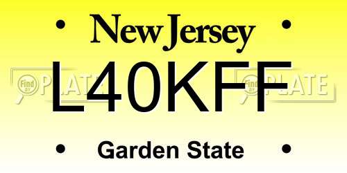 L40KFF New Jersey License Plate