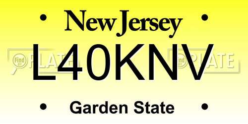 L40KNV New Jersey License Plate