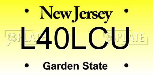 L40LCU New Jersey License Plate