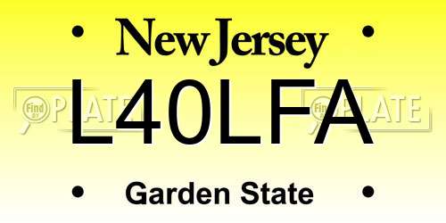 L40LFA New Jersey License Plate
