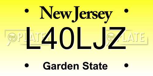 L40LJZ New Jersey License Plate