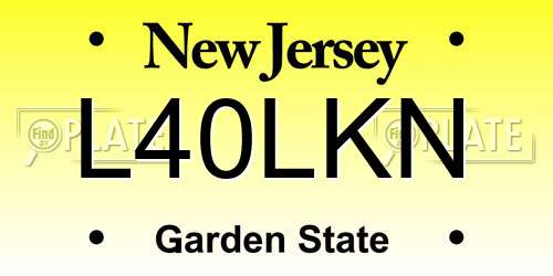 L40LKN New Jersey License Plate
