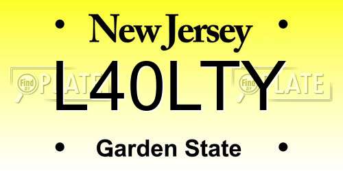 L40LTY New Jersey License Plate