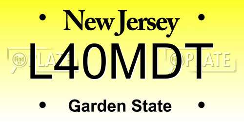 L40MDT New Jersey License Plate