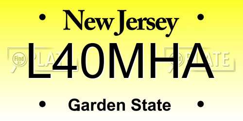 L40MHA New Jersey License Plate