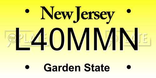 L40MMN New Jersey License Plate